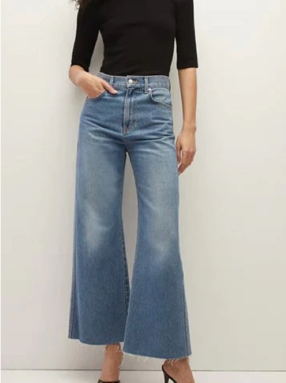 Veronica Beard Taylor Crop Wide Leg Jeans